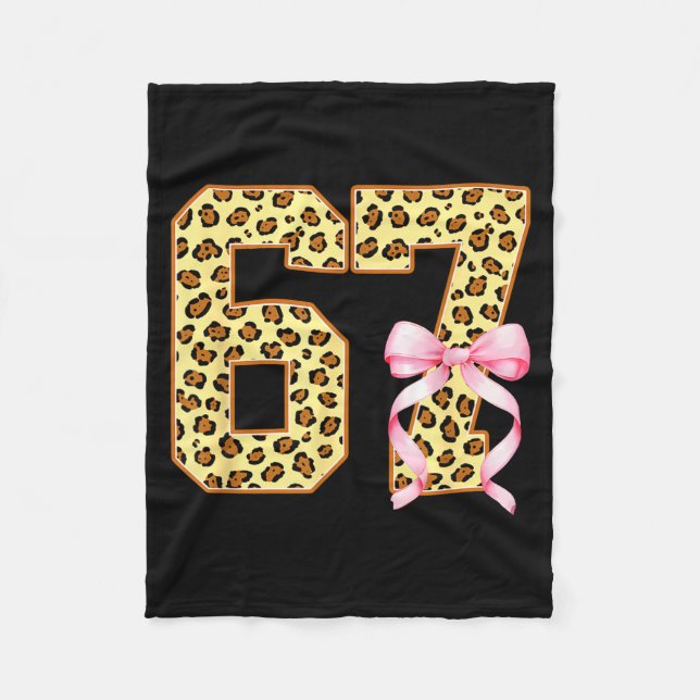 6-7 Meme Leopard Cheetah Cool Six-seven Funny 67 G Fleecedecke (Vorderseite)