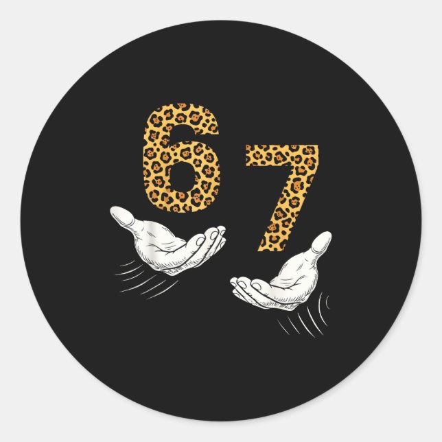 6-7 Meme Leopard Cheetah Cool Six-seven Funny  Runder Aufkleber (Vorderseite)