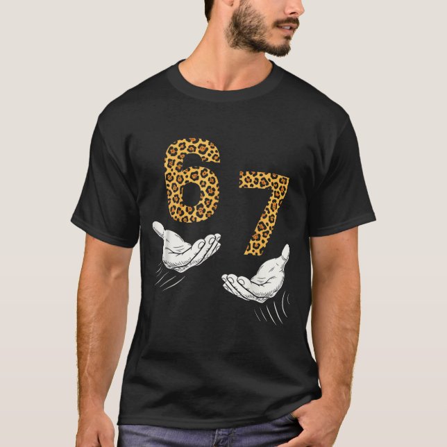 6-7 Meme Leopard Cheetah Cool Six-seven Funny  T-Shirt (Vorderseite)