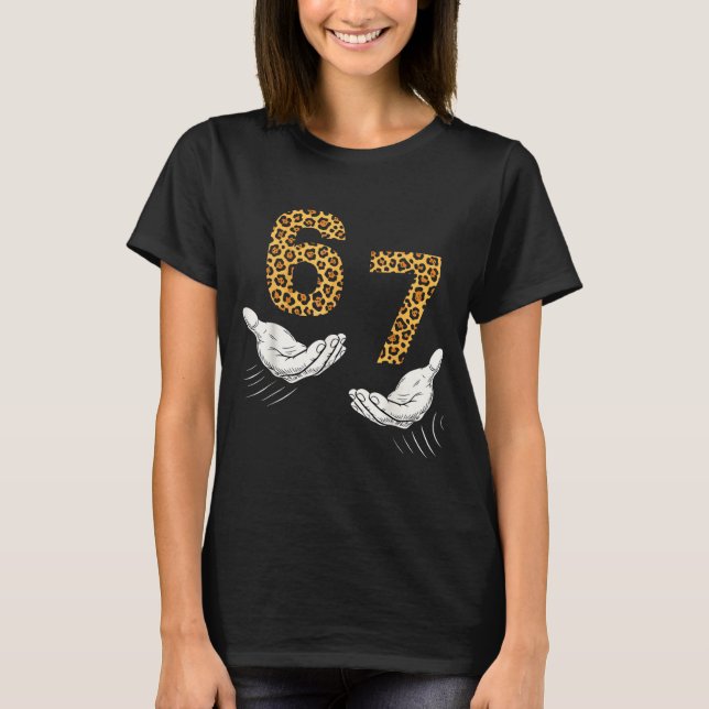 6-7 Meme Leopard Cheetah Cool Six-seven Funny  T-Shirt (Vorderseite)