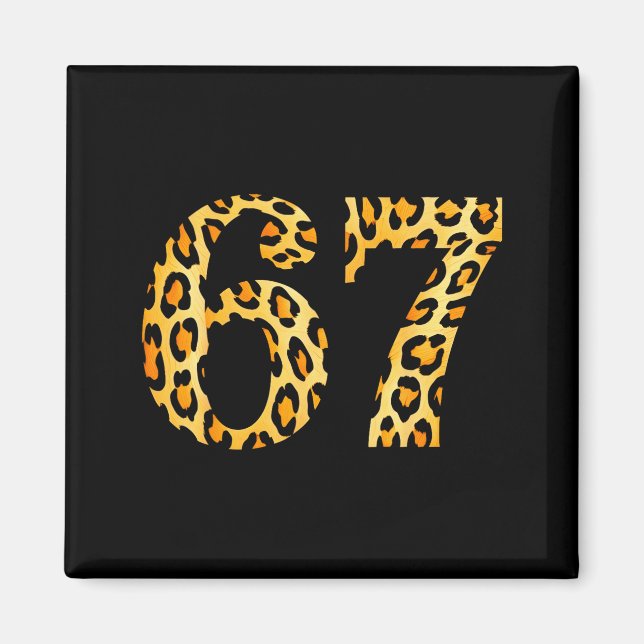 6-7 Meme Leopard Cheetah Cool Six-seven  Magnet (Vorne)