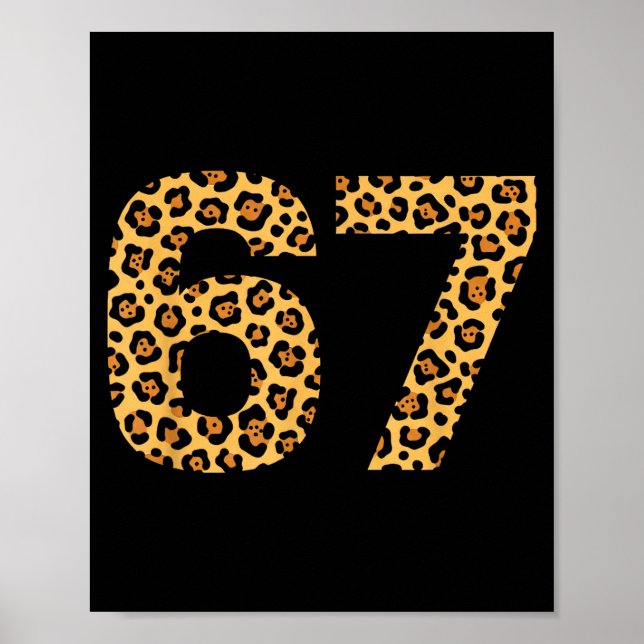 6-7 Meme Leopard Gepard Cool Six-seven Lustig 67 G Poster (Vorne)