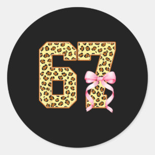 6-7 Meme Leopard Gepard Cool Six-seven Lustig 67 G Runder Aufkleber