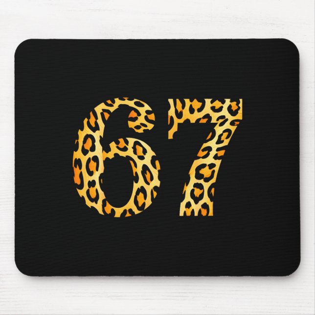 6-7 Meme Leopard Gepard Cool Six-seven  Mousepad (Vorne)