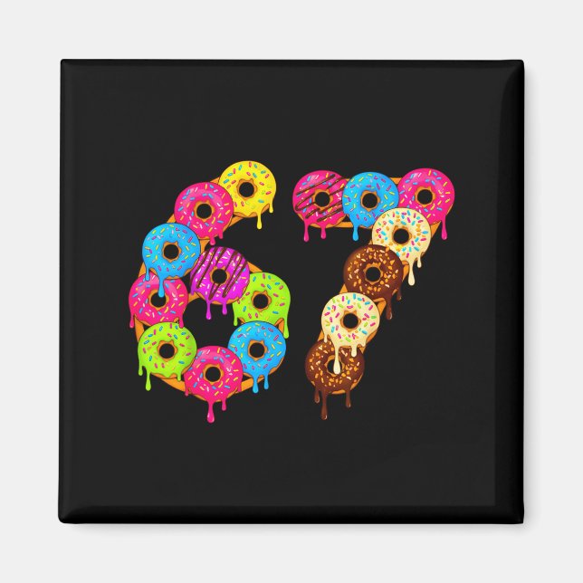 6 7 Meme Matching Love Donuts 67 Pajamas Kids Six  Magnet (Vorne)