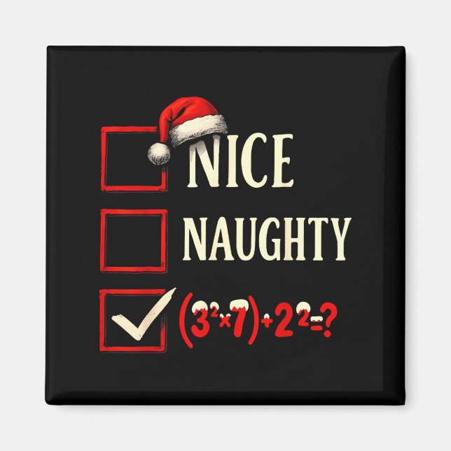 6-7 Meme Nice Naughty 67 Christmas Brain Rot Funny Magnet (Vorne)