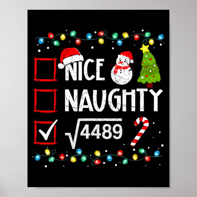 6-7 Meme Nice Naughty 67 Christmas Brain Rot Funny Poster (Vorne)