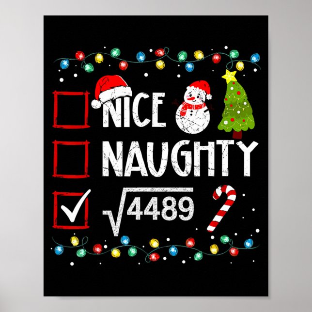 6-7 Meme Nice Naughty 67 Christmas Brain Rot Funny Poster (Vorne)