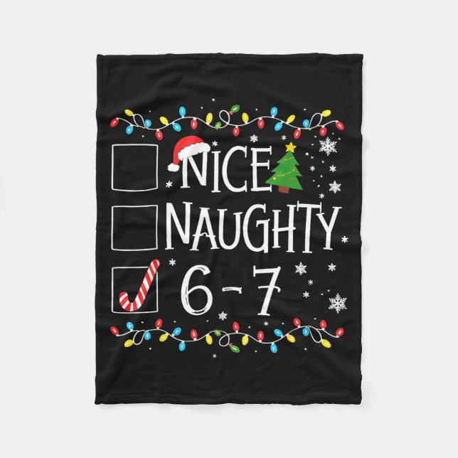 6-7 Meme Nice Naughty 67 Christmas  Fleecedecke (Vorderseite)