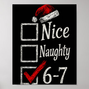 6-7 Meme Schön Unartig 67 Weihnachten Gehirn Fäule Poster