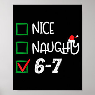 6-7 Meme Schön Unartig 67 Weihnachten Gehirn Fäuln Poster