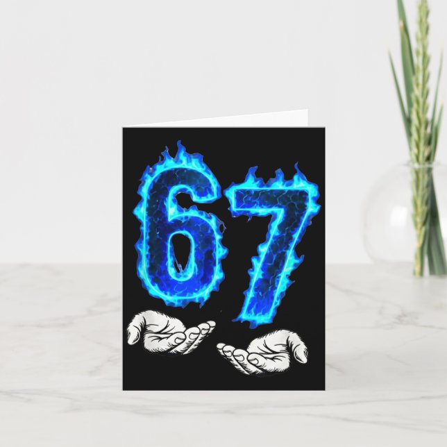 6 7 Meme Six Seven 67 Hands Meme Funny Men Girls B Karte (Vorderseite)