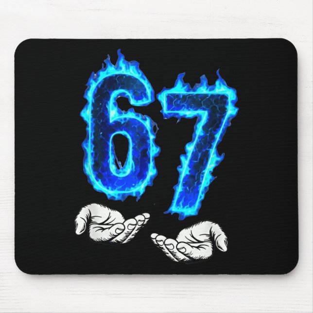 6 7 Meme Six Seven 67 Hands Meme Funny Men Girls B Mousepad (Vorne)