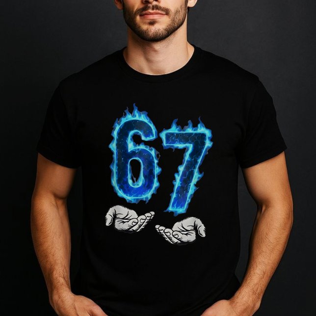 6 7 Meme Six Seven 67 Hands Meme Funny T-Shirt (Von Creator hochgeladen)