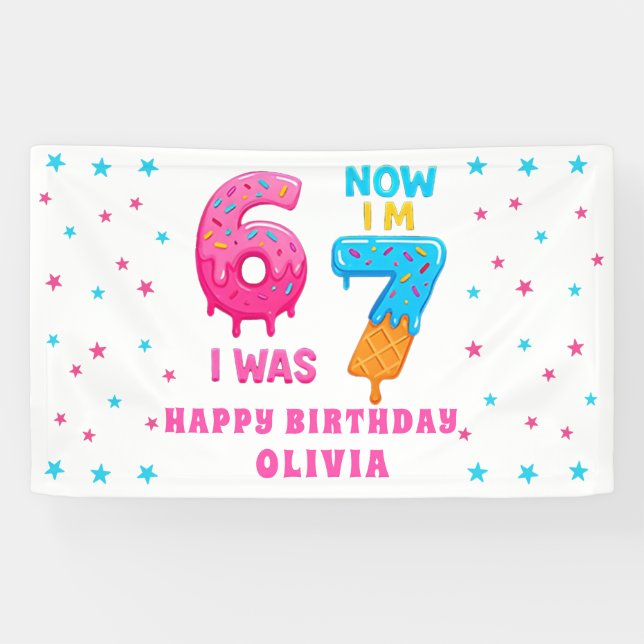 6 7 Meme Six Seven Birthday Banner (Horizontal)