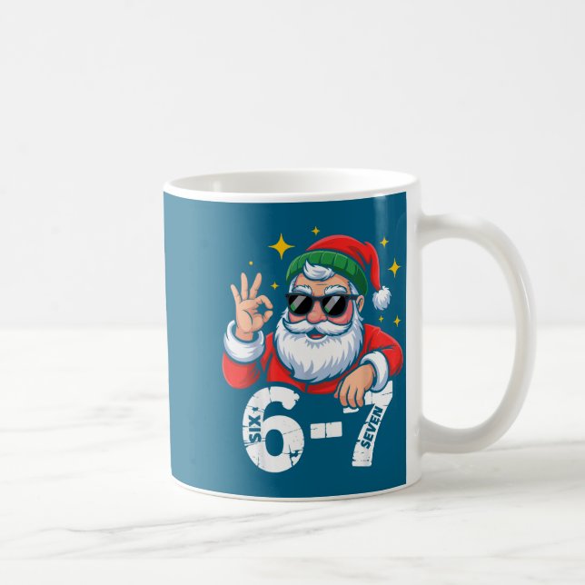 6 7 Meme Six Seven Christmas Gen Z Alpha Teen Boys Kaffeetasse (Rechts)