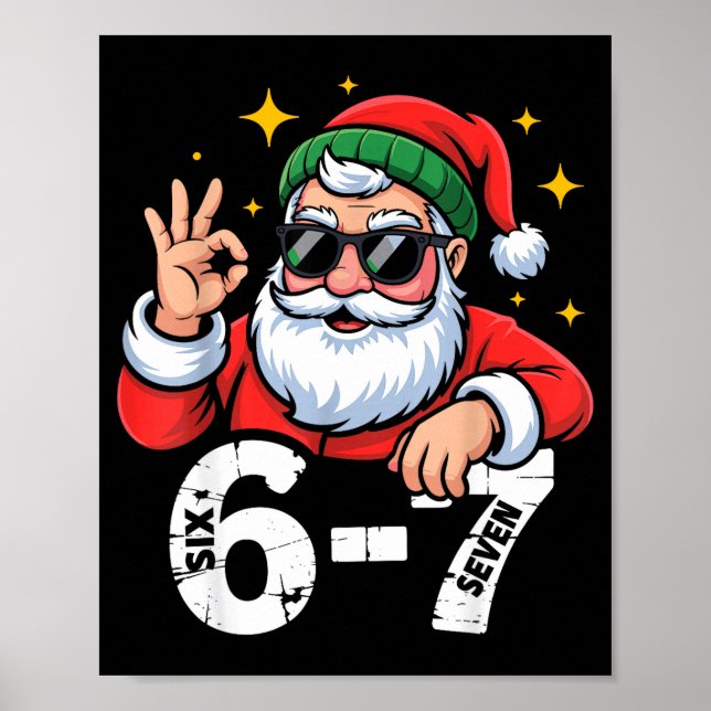 6 7 Meme Six Seven Christmas Gen Z Alpha Teen Boys Poster (Vorne)
