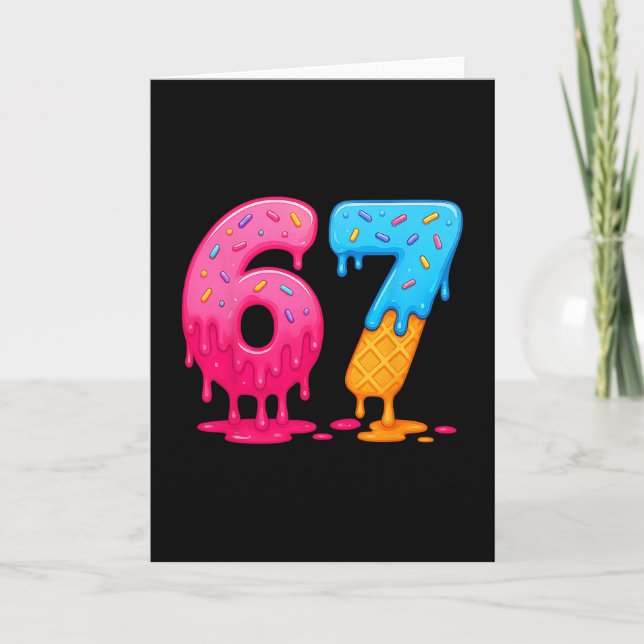 6 7 Meme Six Seven Eis Drip  Karte (Vorderseite)