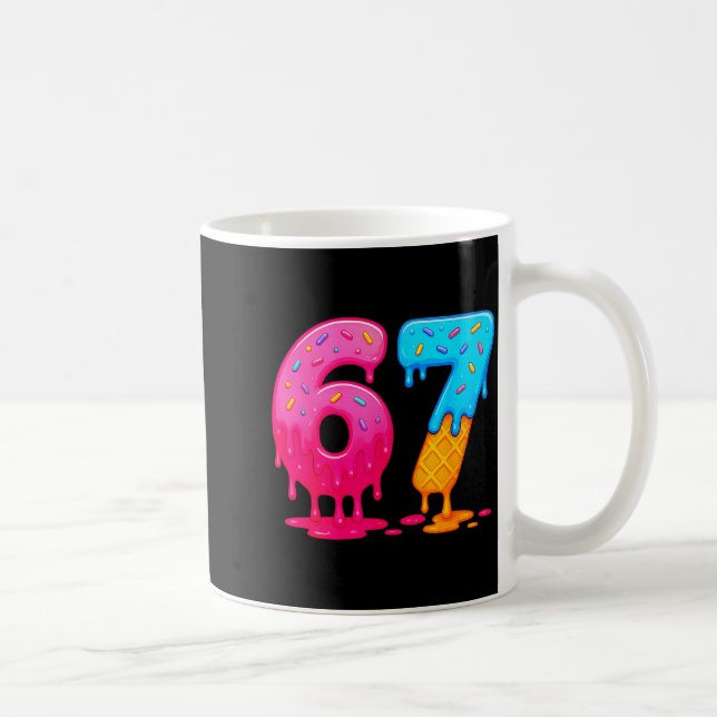 6 7 Meme Six Seven Ice Cream Drip  Kaffeetasse (Rechts)