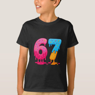 6 7 Meme Six Seven Ice Creme Tropfen T-Shirt