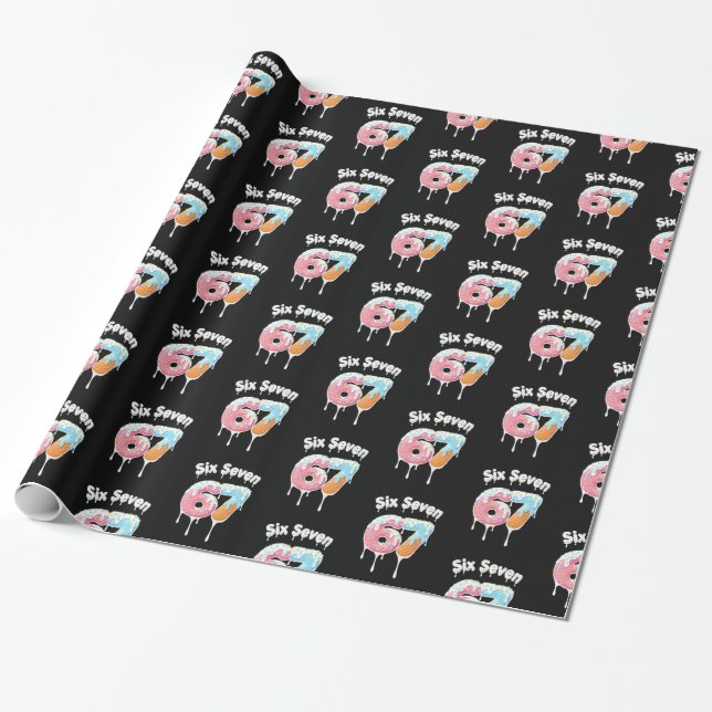 6 7 Meme Six Seven Party Wrapping Paper Geschenkpapier (Ungerollt)
