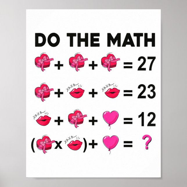 6 7 Meme Six Seven Rechne Nach Lehrer Valentinsgru Poster (Vorne)