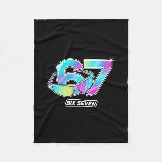 6 7 Meme Six Seven Sungles Gen Alpha Funny Design Fleecedecke (Vorderseite)
