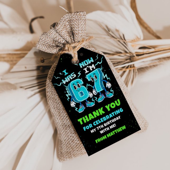 6 7 Meme Trend Six Seven Birthday Party Geschenkanhänger (Von Creator hochgeladen)