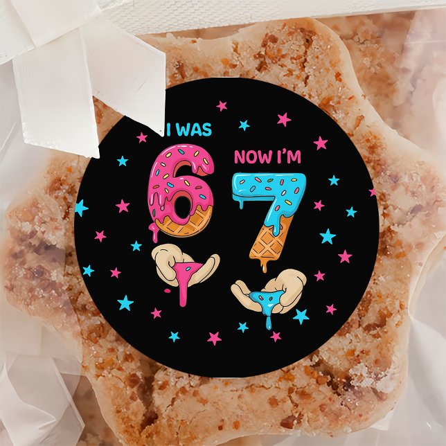 6 7 Meme Trend Six Seven Birthday Sticker (Von Creator hochgeladen)