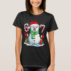 6 7 Meme Weihnachten Lustiger Schneemann Sechs Sie T-Shirt