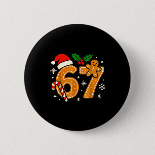 6 7 Meme Weihnachts-Shirt 67 Sechs Sieben Kekse Gi Button