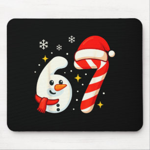 6 7 Meme Weihnachts-Shirt 67 Sechs Sieben Schneema Mousepad