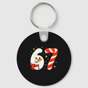 6 7 Meme Weihnachts-Shirt 67 Sechs Sieben Schneema Schlüsselanhänger