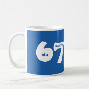 6 7 mit gälischer Zahl 6 sia und 7 seachd  Kaffeetasse