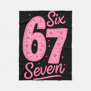 6 7 Nummer 67 Rosa Sechs Sieben Meme Slang Frauen Fleecedecke