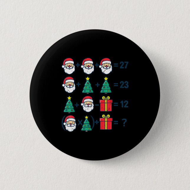 6 7 Order Operation Christmas Math Professor Costu Button (Vorderseite)