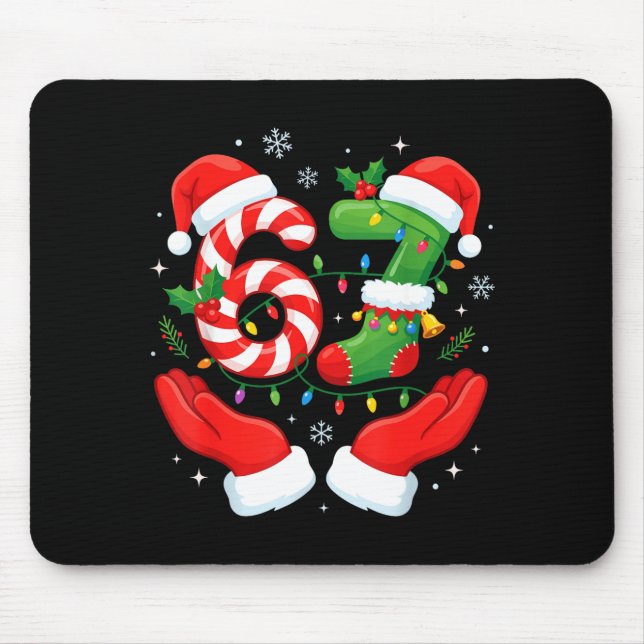 6 7 Pajamas Six Seven Matching Ugly Christmas 67 F Mousepad (Vorne)