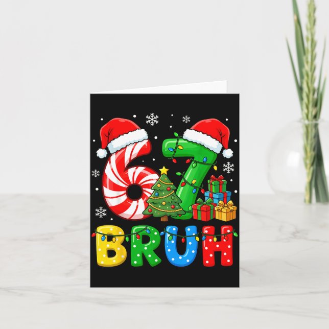 6 7 Pajamas Six Seven Matching Ugly Christmas 67 G Karte (Vorderseite)