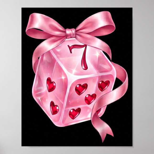 6 7 Preppy Valentine Y2k Funny Coquette Nk Dice Bo Poster (Vorne)
