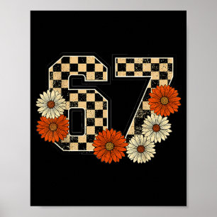6 7 Retro Herbst Meme Schachbrett T-Shirt Heimgesu Poster