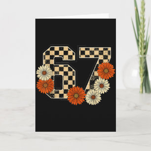 6 7 Retro Herbst Meme Schachbrettmuster T-Shirt He Karte