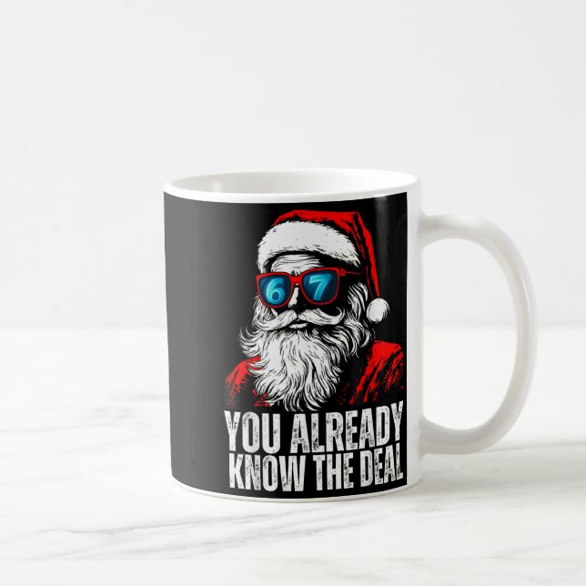 6 7 Santa Face Six Seven Meme Funny 67 Christmas F Kaffeetasse (Rechts)