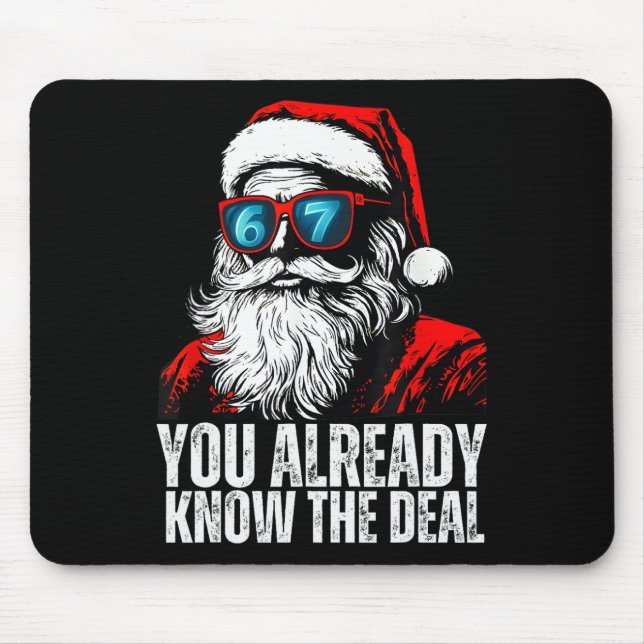 6 7 Santa Gesicht Sechs Sieben Meme Lustig 67 Weih Mousepad (Vorne)