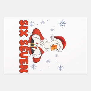 6 7 Sechs Sieben Hand Gen Z Alpha Gans Weihnachten Geschenkpapier Set