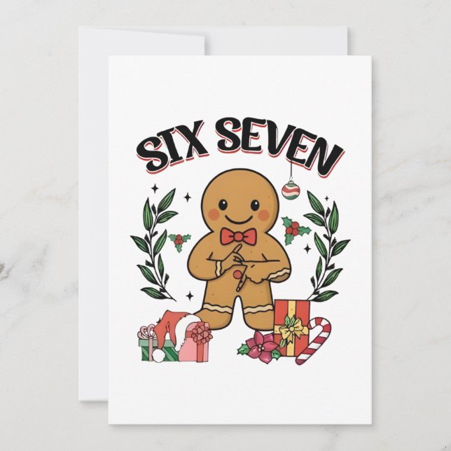 6 7 Sechs Sieben Hand Gen Z Alpha Lebkuchen Meme  Save The Date (Vorderseite)