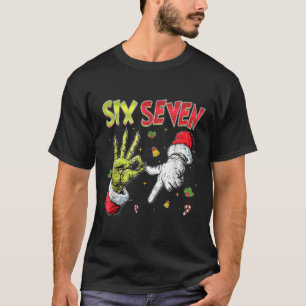 6 7 Sechs Sieben Hand Gen Z Alpha Meme Slang Weihn T-Shirt