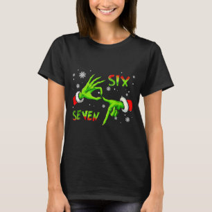 6 7 Sechs Sieben Hand Gen Z Alpha Meme Slang Weihn T-Shirt