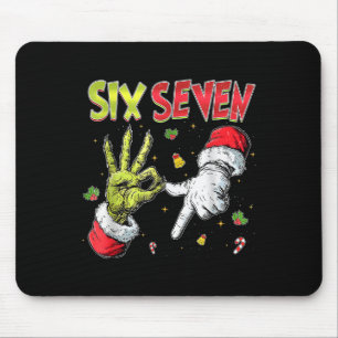 6 7 Sechs Sieben Hand Gen Z Alpha Meme Slang Xmas  Mousepad