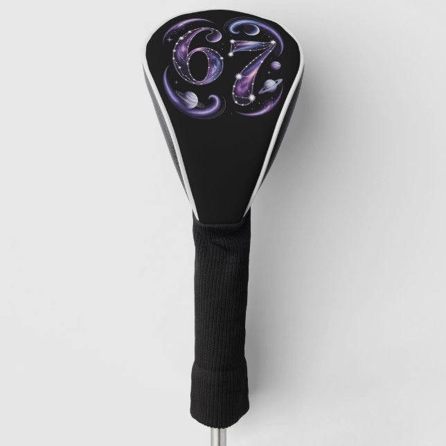 6 7 Sechs Sieben Kosmische Astrologie Gen Z Alpha  Golf Headcover (Vorderseite)