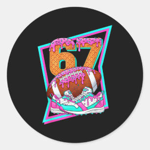 6 7 Sechs Sieben Meme Amerikanischer Fußball Drip  Runder Aufkleber